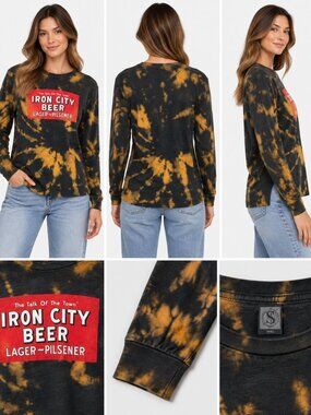 Steel City Iron City Beer Pittsburgh Tie Dye Long Sleeve Tee S